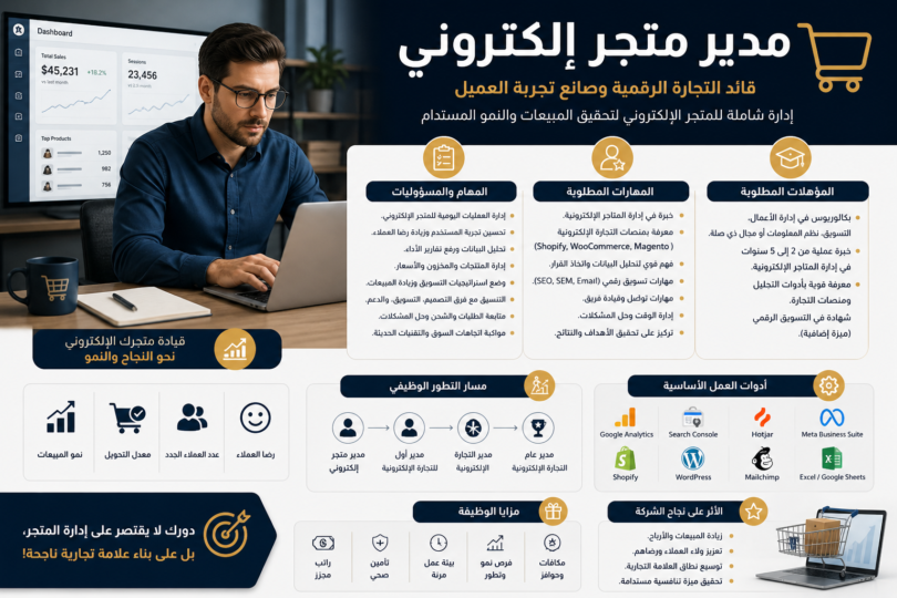 وظيفة مدير متجر الكتروني
