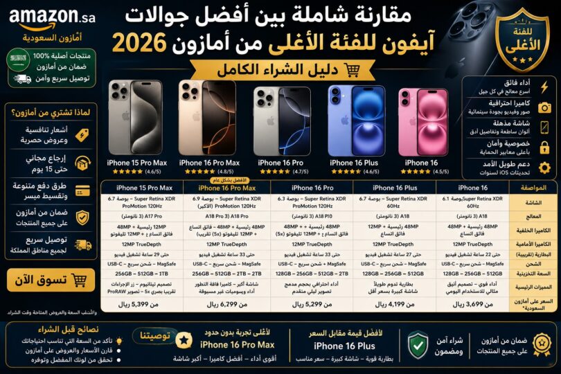 أفضل جوالات آيفون 2026 من الفئة الرائدة في مقارنة شاملة