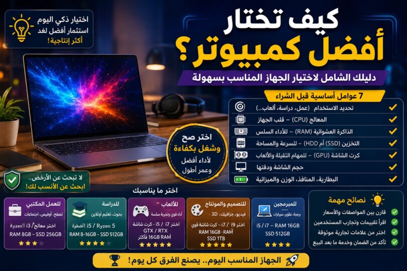 شخص يختار أفضل كمبيوتر مناسب للعمل والألعاب والدراسة